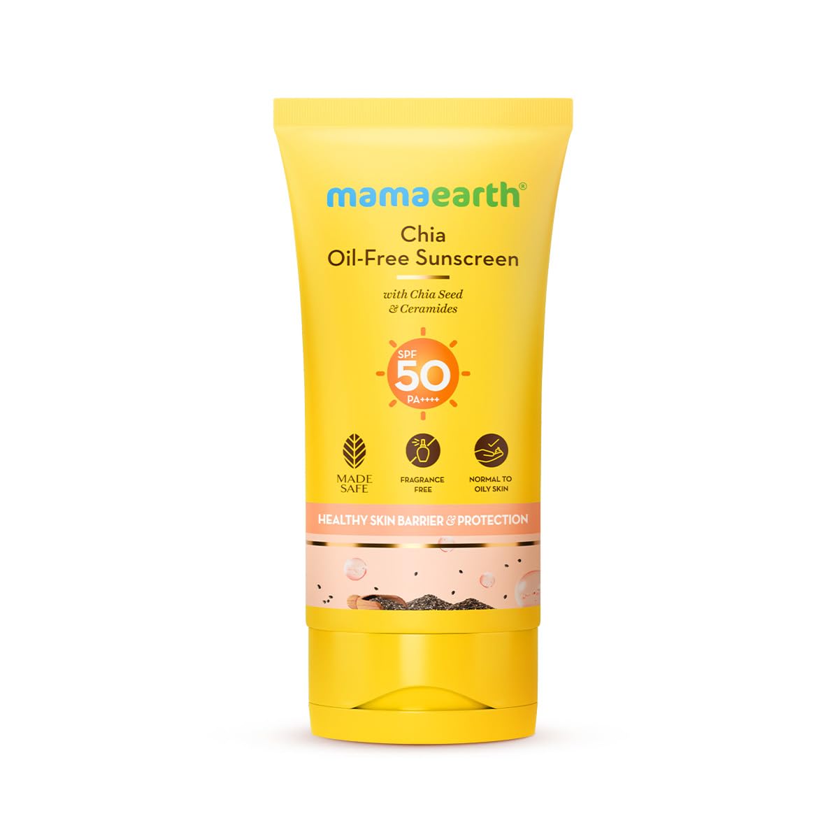 Mamaearth Chia Oil-Free Sunscreen | Hydrated Glow & Sun Protection | For Normal to Oily Skin | 50g