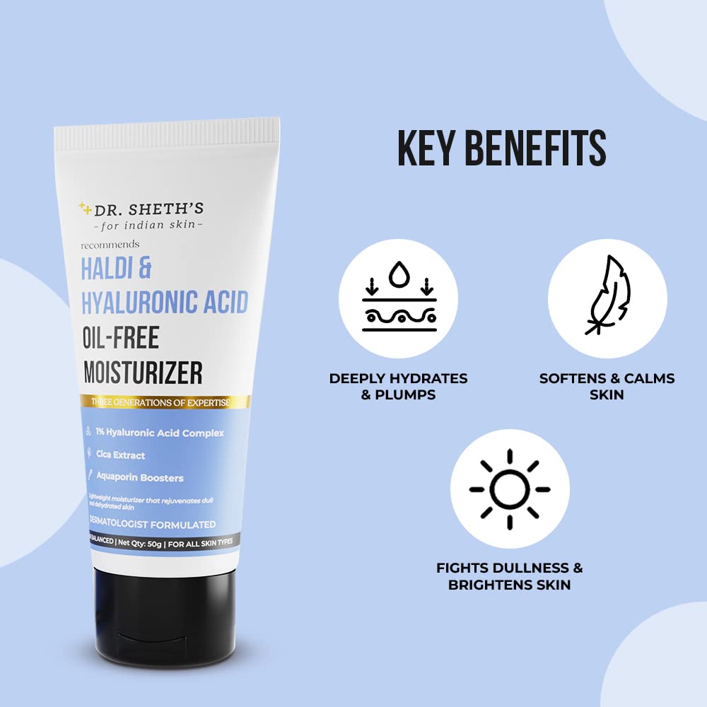 Dr. Sheth's Haldi & Hyaluronic Acid Oil-Free Moisturizer - 50g