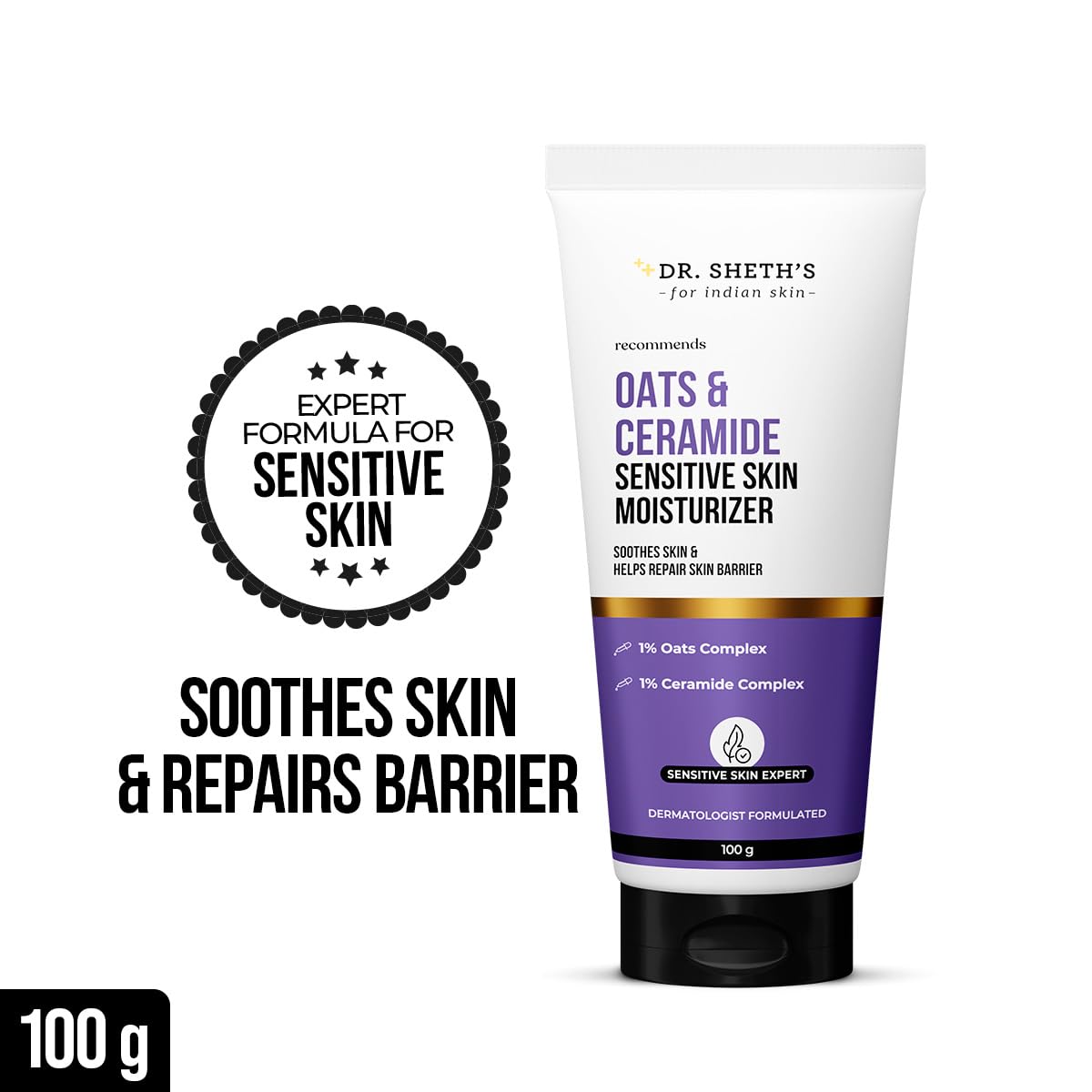 Dr. Sheth's Oats & Ceramide Sensitive Skin Moisturizer | 100g