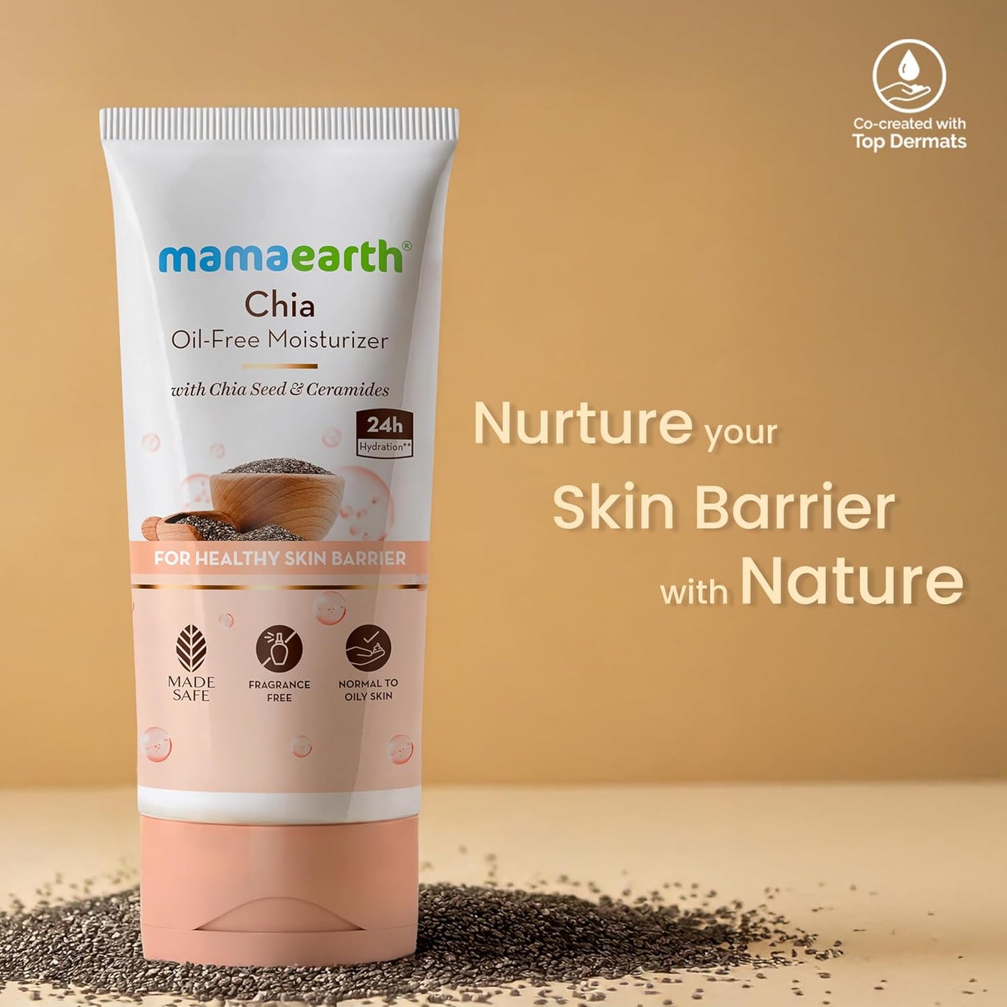 Mamaearth Chia Oil-Free Moisturizer for Healthy Skin Barrier - 80g
