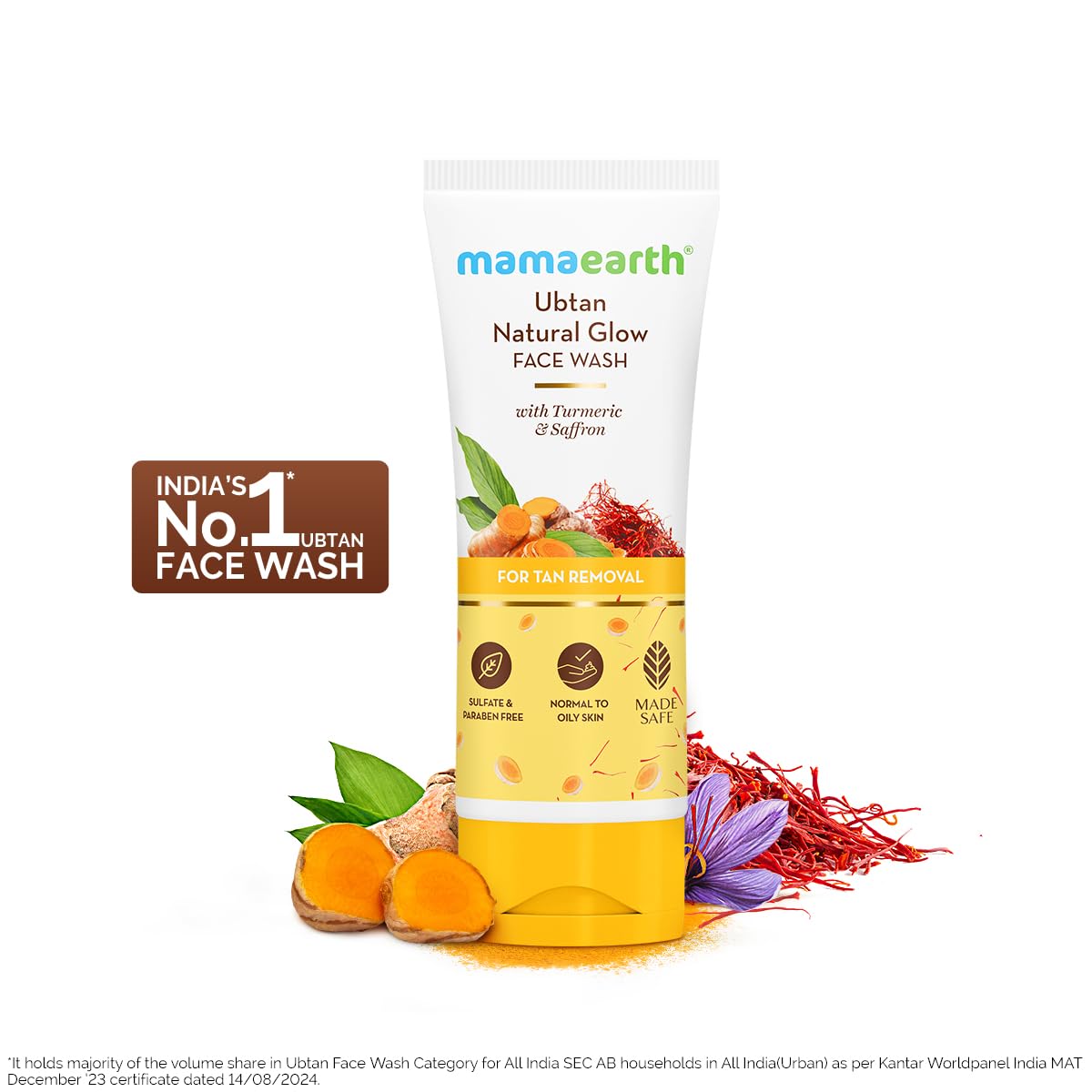 Mamaearth Ubtan Face Wash for Tan removal and Skin brightening 100/ 150 ml