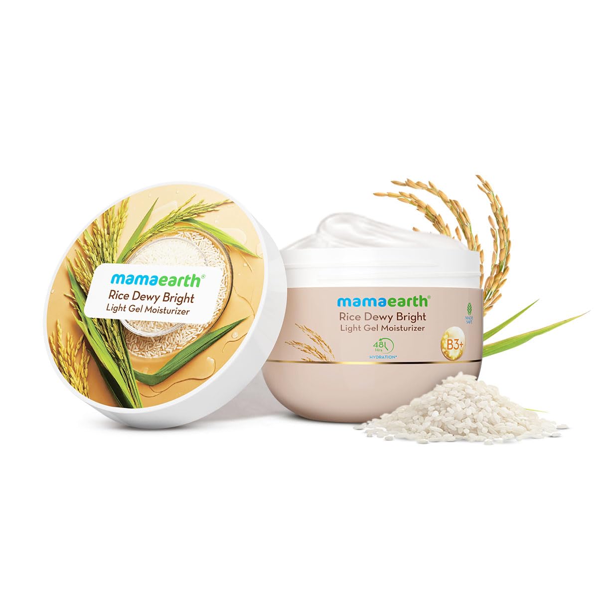 Mamaearth Rice Dewy Bright Light Gel Moisturizer | Glass Skin Glow | 200g