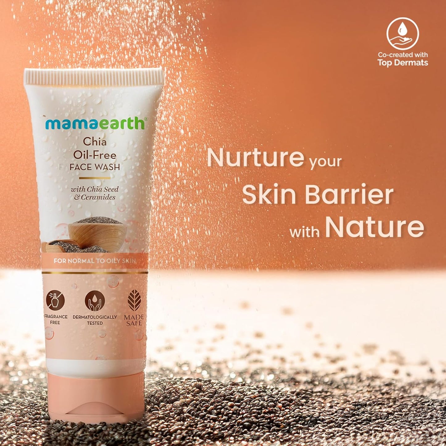 Mamaearth Chia Oil-Free Face Wash to Strengthens Skin's Natural Barrier 100ml