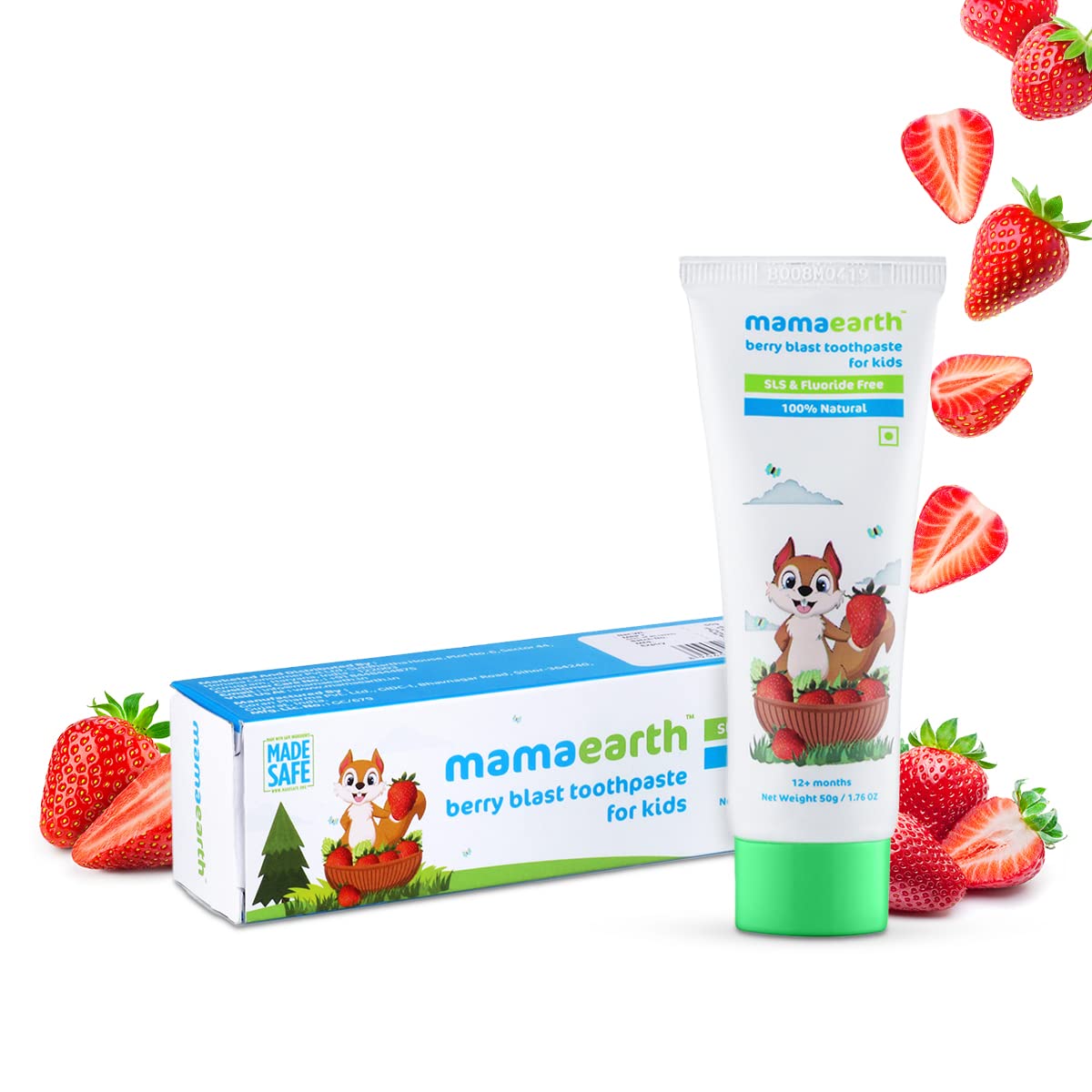 Mamaearth 100% Natural Berry Blast Toothpaste for Kids - 50g