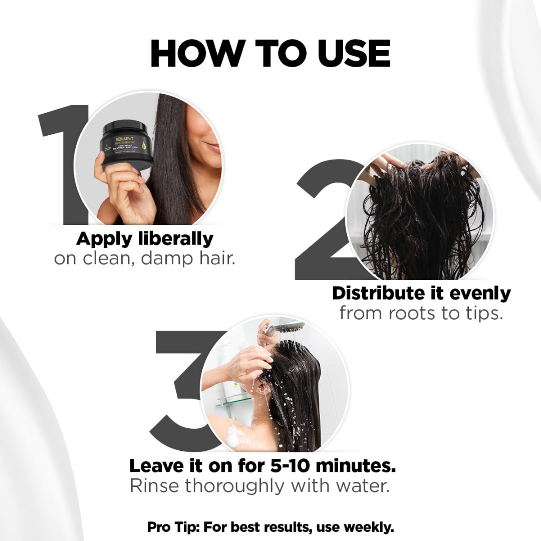 BBLUNT Bond Repair Hair Care Combo | For Damaged Hair (Shampoo 300ml + Treatment Hair Mask 250g)
