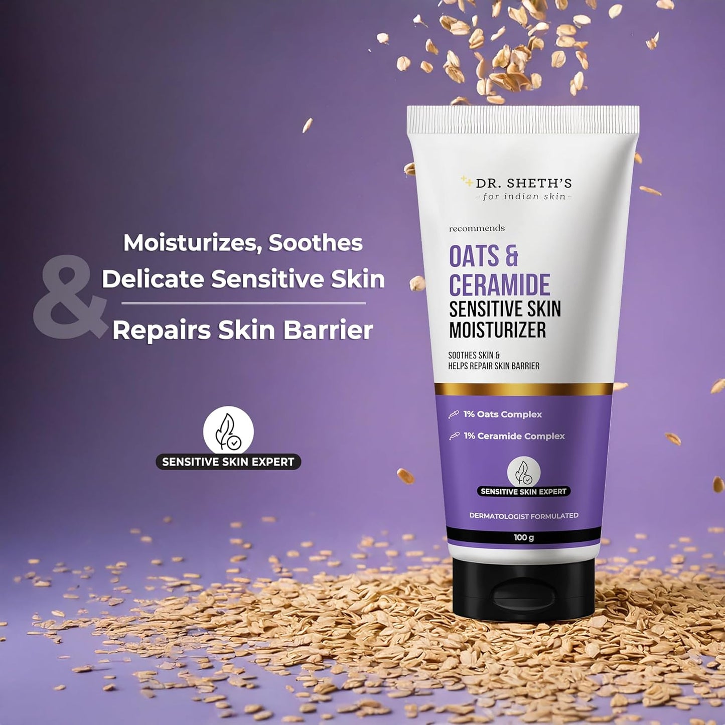 Dr. Sheth's Oats & Ceramide Sensitive Skin Moisturizer | 100g