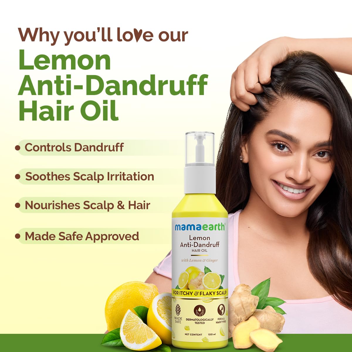 Mamaearth Lemon Anti-Dandruff Hair Oil for Flaky Scalp 100ml