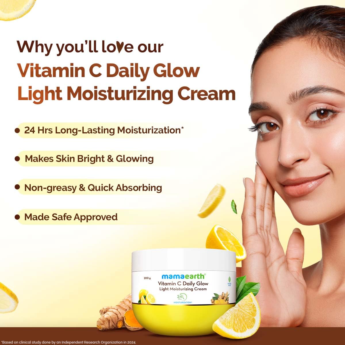 Mamaearth Vitamin C Daily Glow Light Moisturizing Cream 200g
