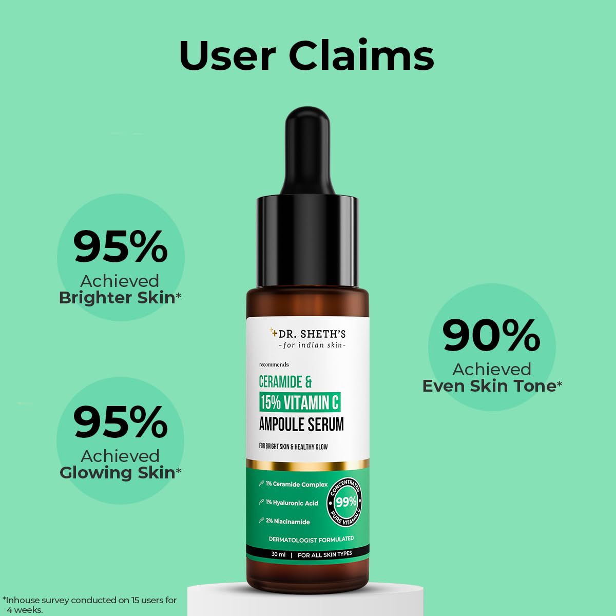 Dr. Sheth's Non-Irritating Ceramide & 15% Vitamin C Ampoule Serum (30ml)