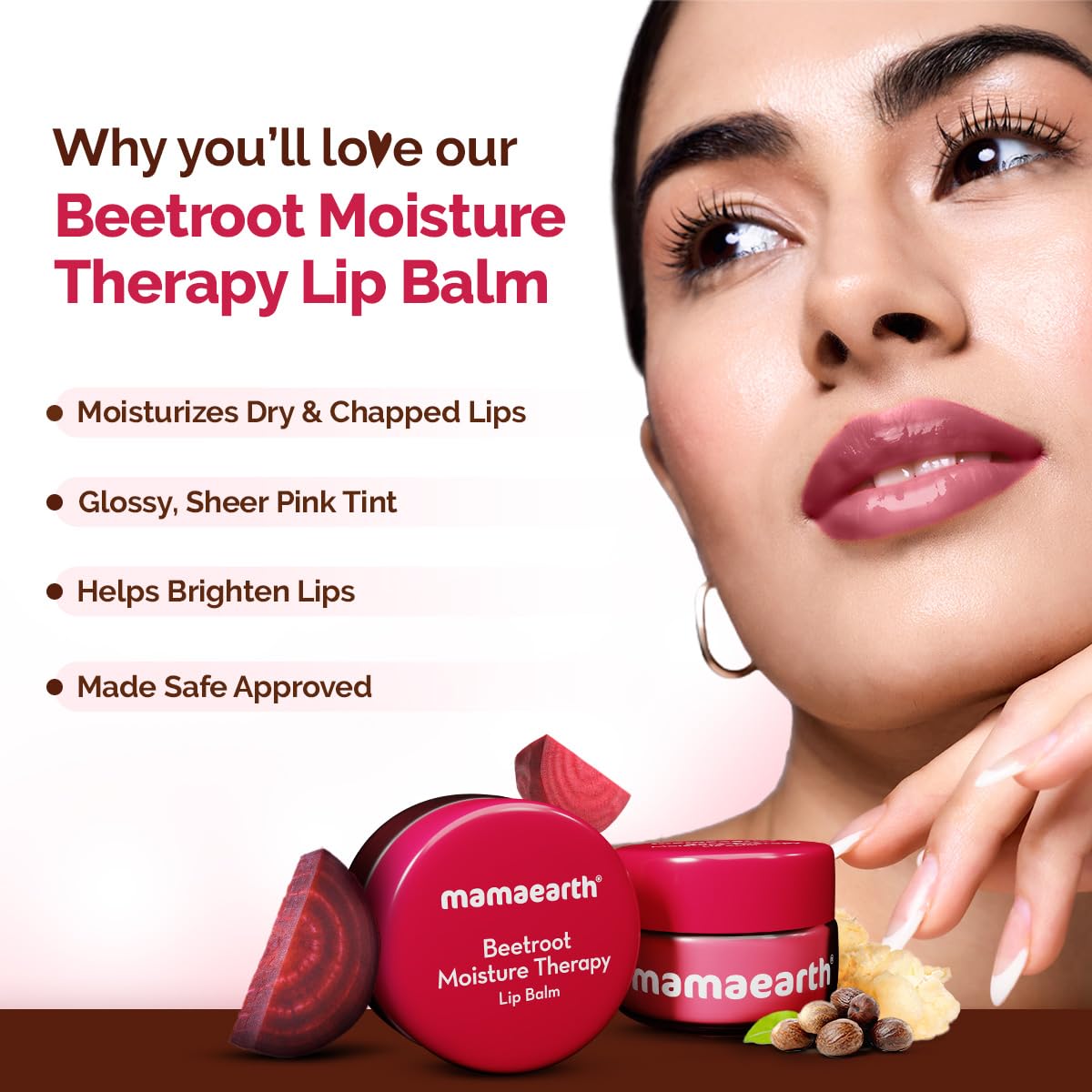 Mamaearth Beetroot Moisture Therapy Lip Balm | Heals, Brightens | 15g