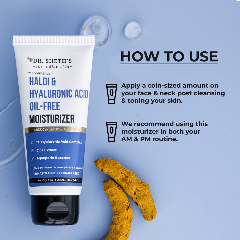 Dr. Sheth's Haldi & Hyaluronic Acid Oil-Free Moisturizer - 50g