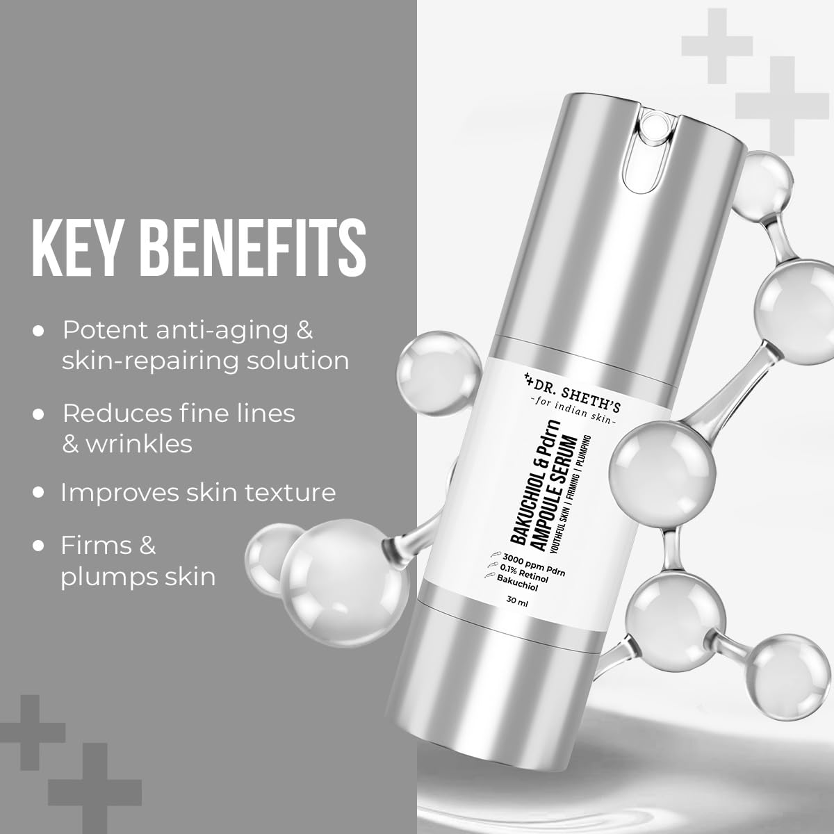 Dr. Sheth's Bakuchiol & Pdrn Ampoule Serum for Firms & Plumps Skin - 30ml