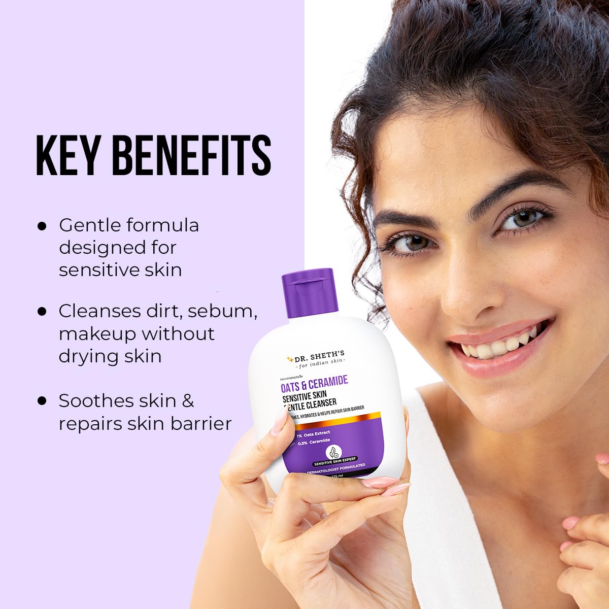 Dr. Sheth's Oats & Ceramide Sensitive Skin Gentle Cleanser | 125ml