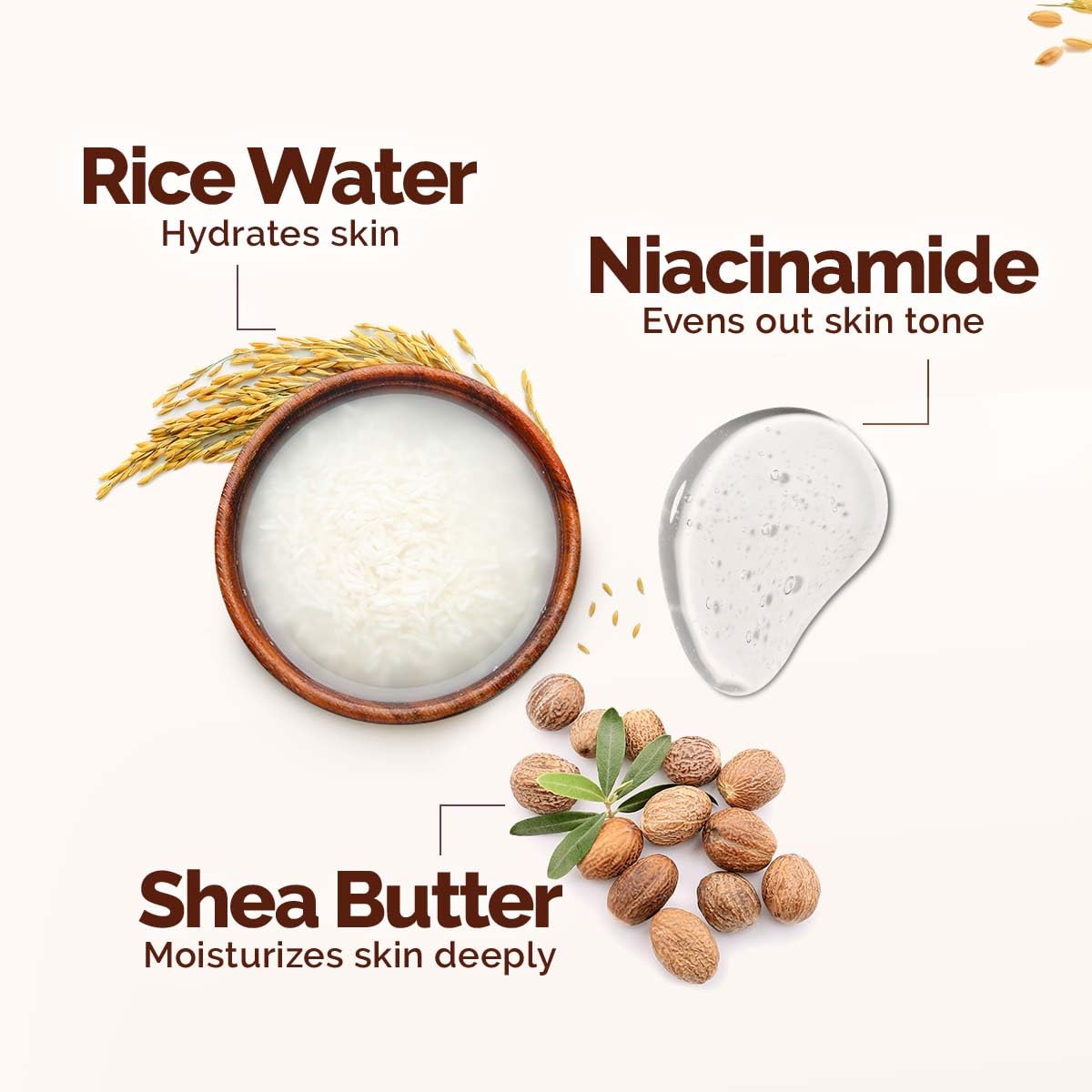 Mamaearth Rice Water Hydrating Body Lotion for Dewy Glass Skin 400ml