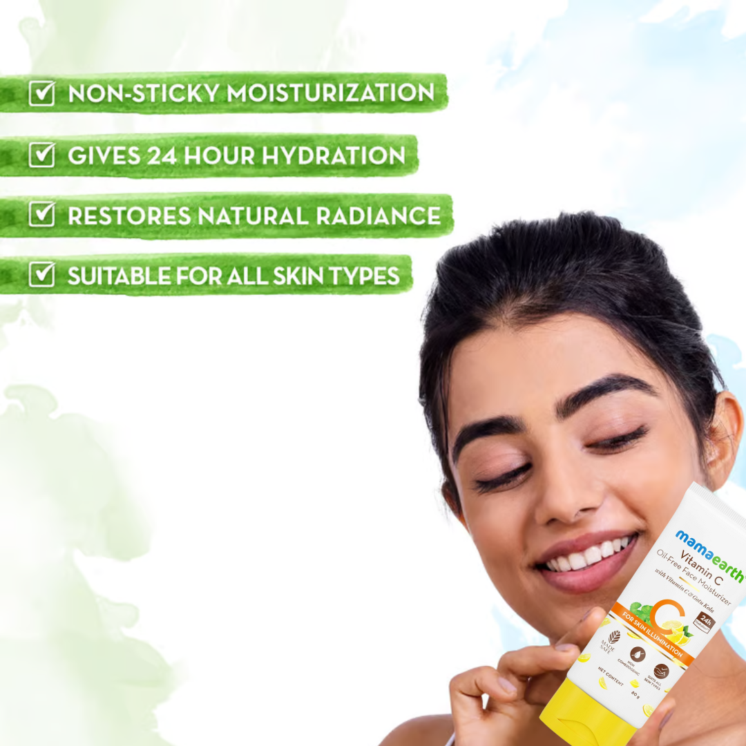 Mamaearth Vitamin C Glow & Radiance Kit (facewash 100ml) + (daily glow serum 30ml) + (Oil free moisturizer 80g)