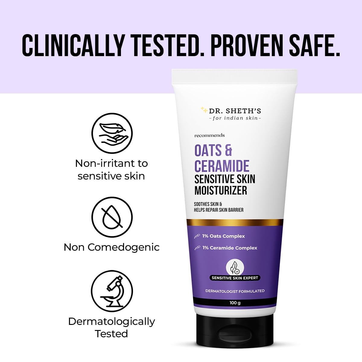 Dr. Sheth's Oats & Ceramide Sensitive Skin Moisturizer | 100g