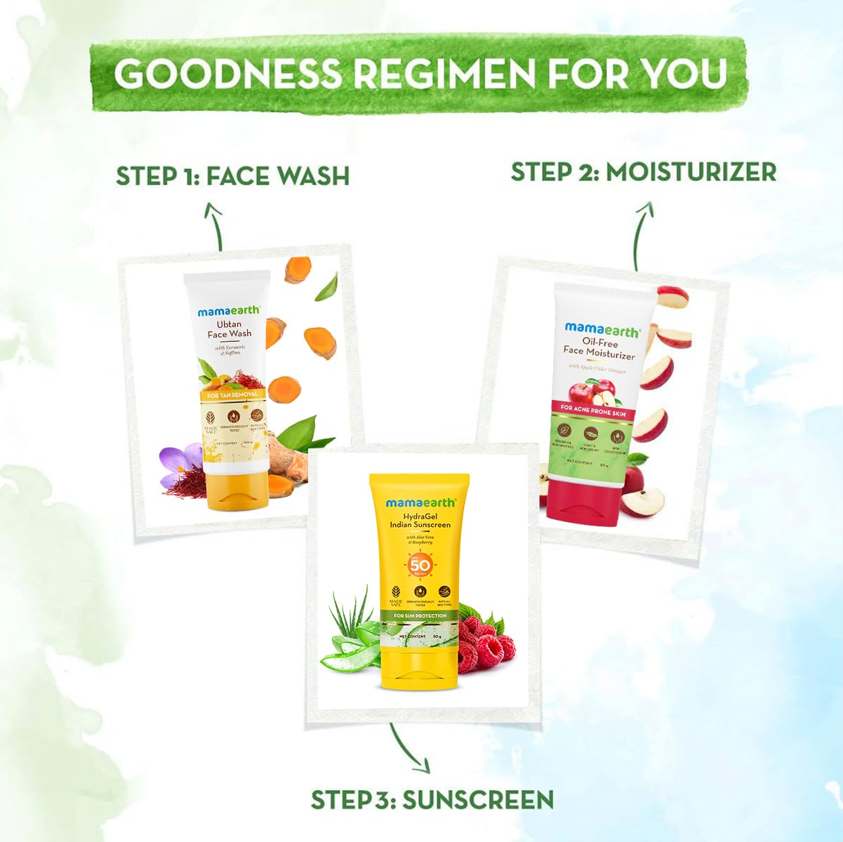 Mamaearth HydraGel Indian Sunscreen with Aloe Vera and Raspberry for Sun Protection - 50 g