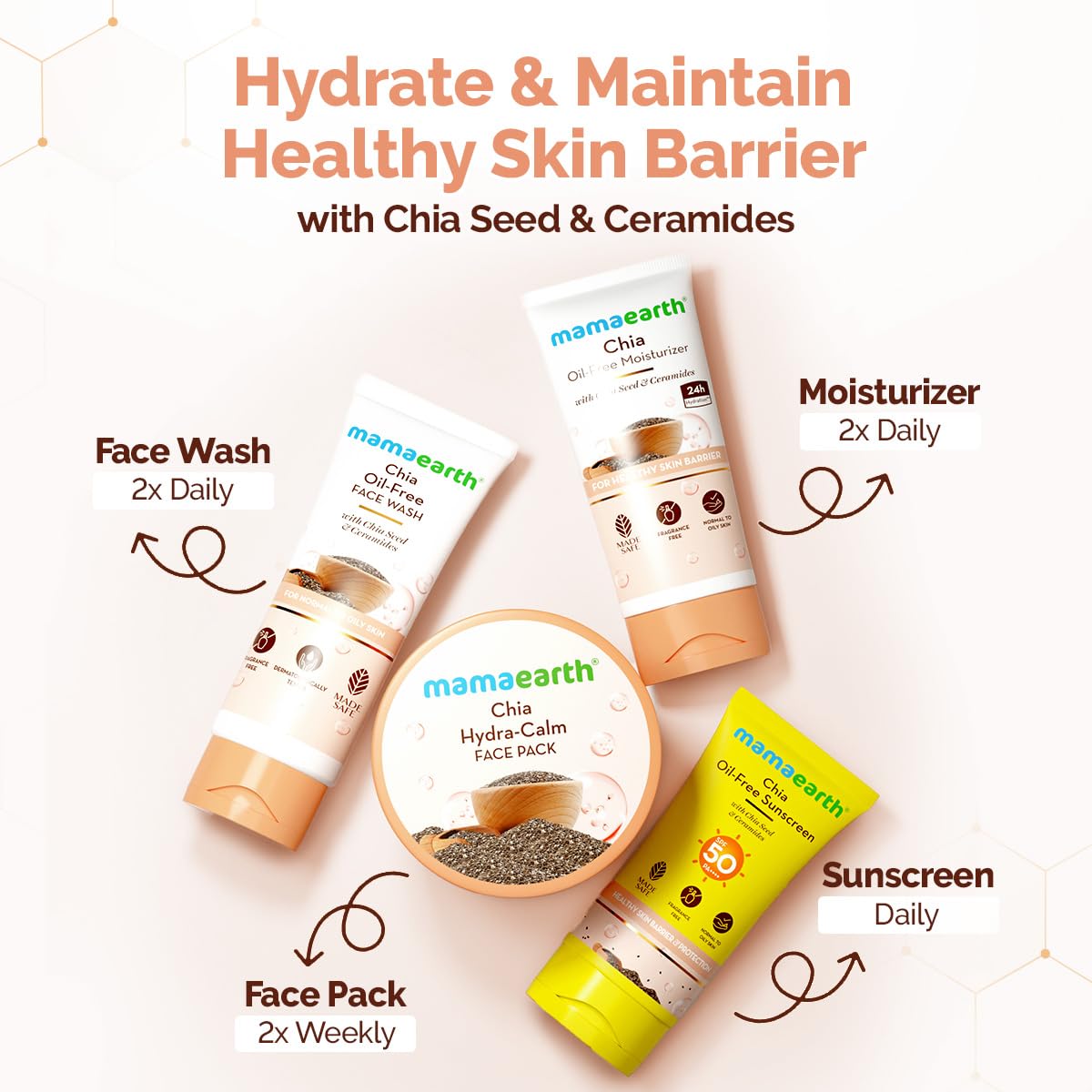 Mamaearth Chia Hydra-Calm Face Pack | Instant Hydration & Glow | 200g