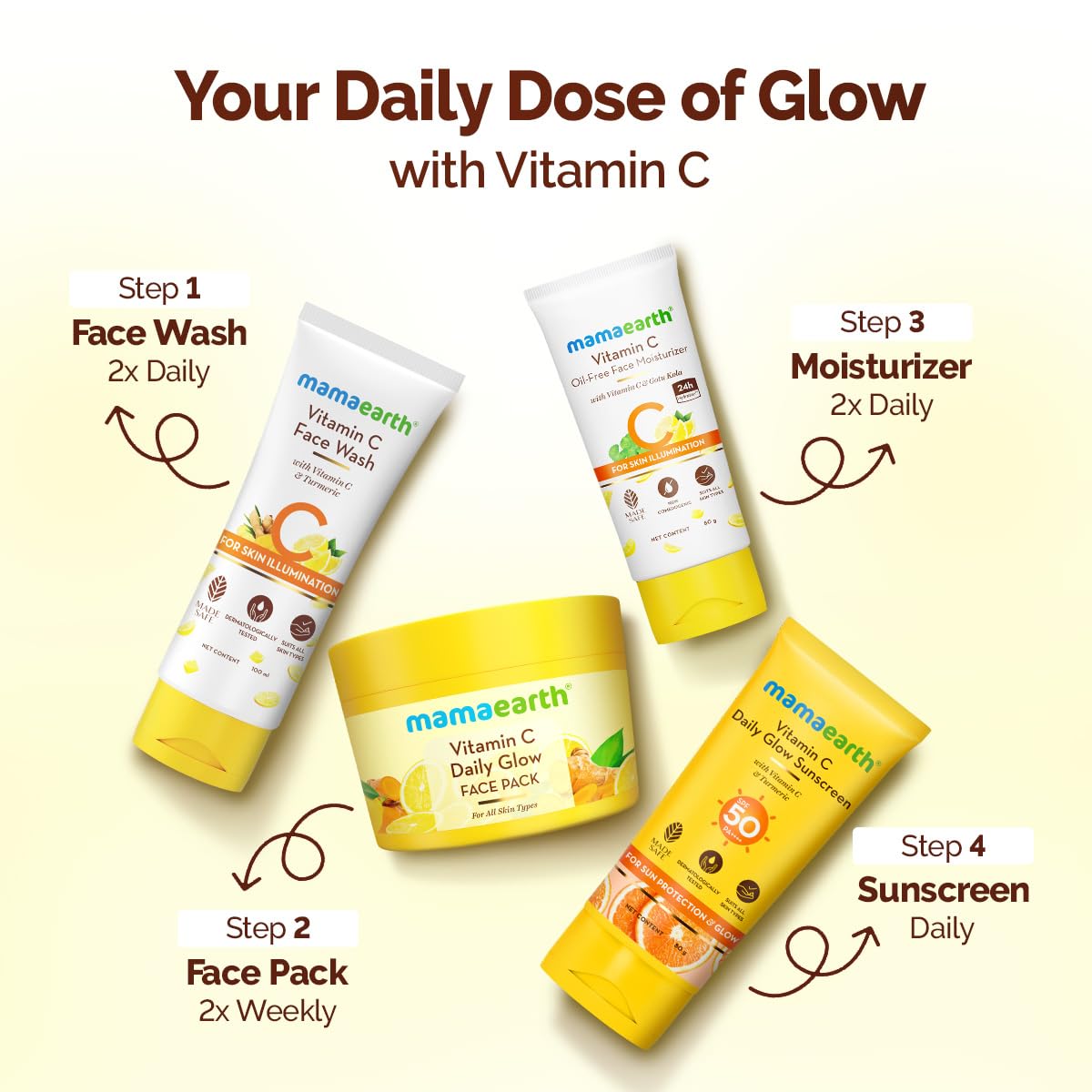 Mamaearth Vitamin C Daily Glow Face Pack For Skin Brightening & Natural Glow (200 ml)