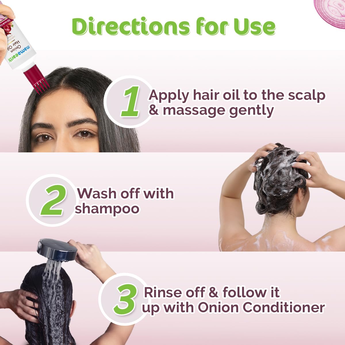 Mamaearth Onion Anti-Hair Fall Spa Kit (Shampoo 250ml + Conditioner 250ml + Oil 150 ml)