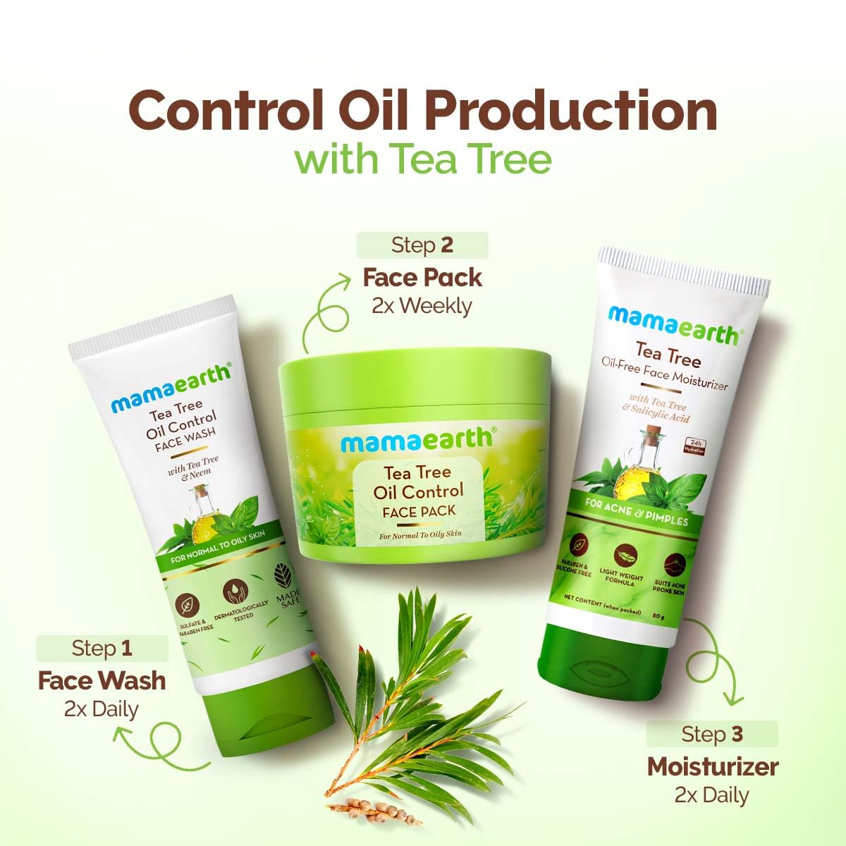 Mamaearth Tea Tree Oil Control Face Pack | For Acne, Pimple and Oil control 200G