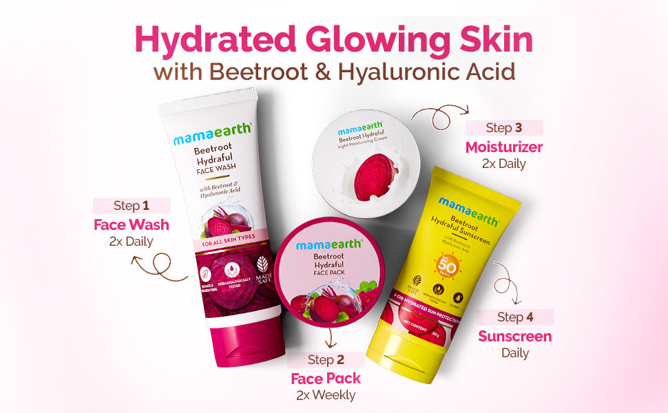 Mamaearth Beetroot Hydraful Face Pack with Beetroot & Hyaluronic Acid for All Skin Types - 200g