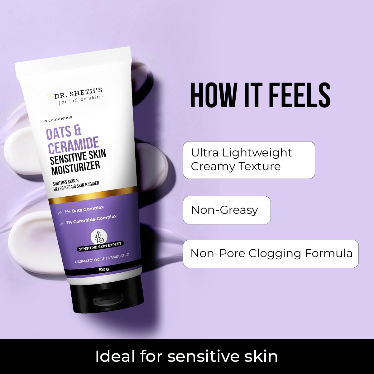 Dr. Sheth's Oats & Ceramide Sensitive Skin Moisturizer | 100g