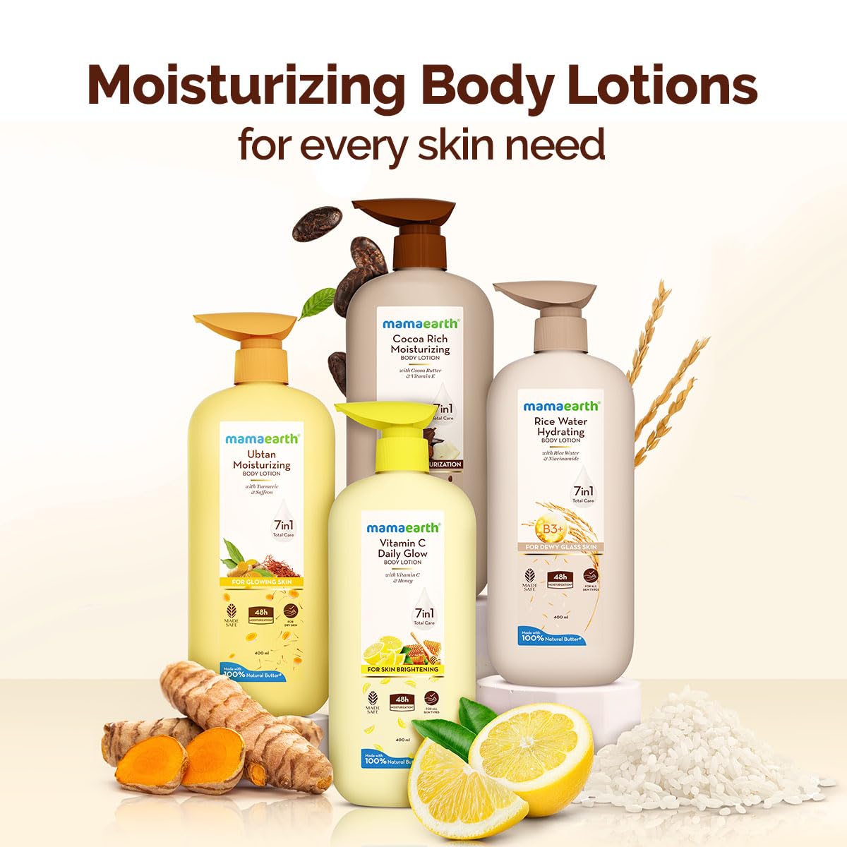 Mamaearth Vitamin C Daily Glow Body Lotion For Skin Brightening 400ml