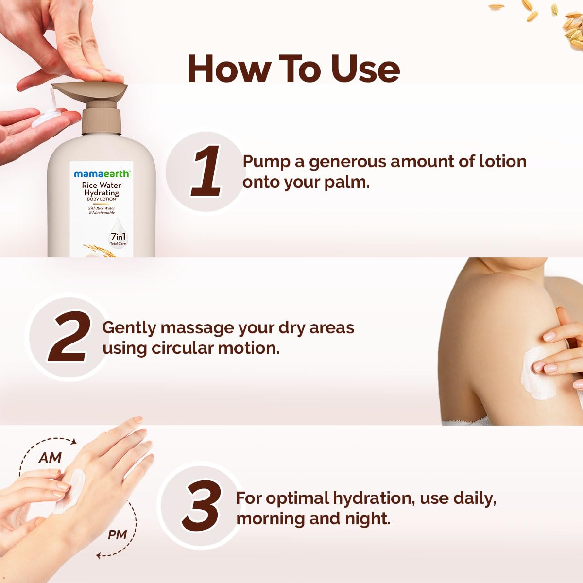 Mamaearth Rice Water Hydrating Body Lotion for Dewy Glass Skin 400ml