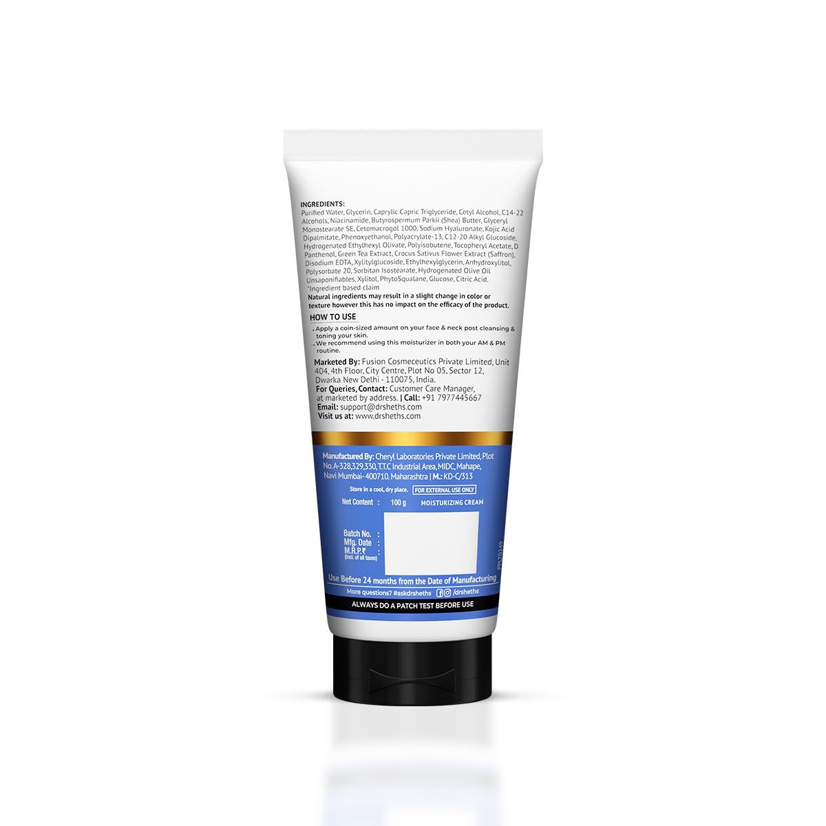 Dr. Sheth's Kesar & Kojic Acid Moisturizing Cream 100g