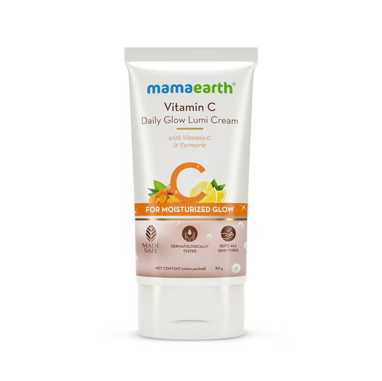 Mamaearth Vitamin C Daily Glow Lumi Cream with Vitamin C & Turmeric for Highlighter Like Glow - 30 g