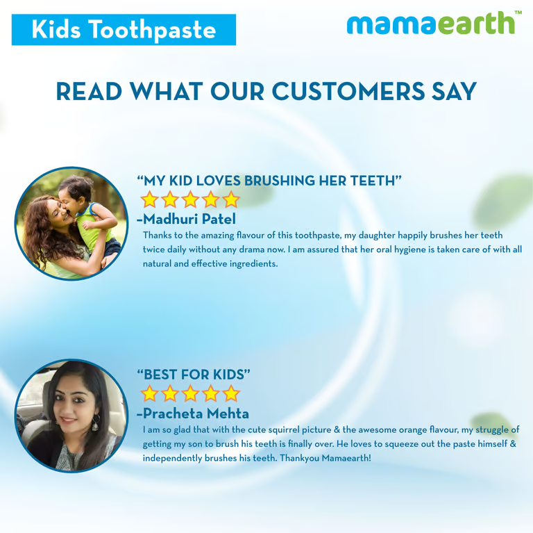 Mamaearth Sulfate Free Awesome Orange Toothpaste For Kids With Fluoride - 50g