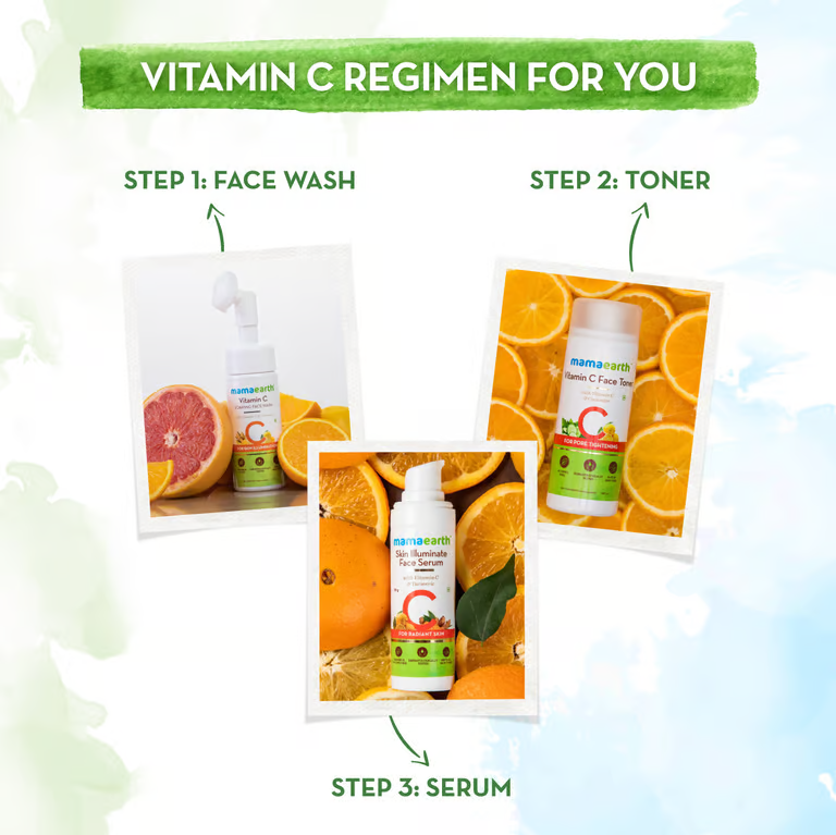 Mamaearth skin illuminate face serum vitamin c regimen for you