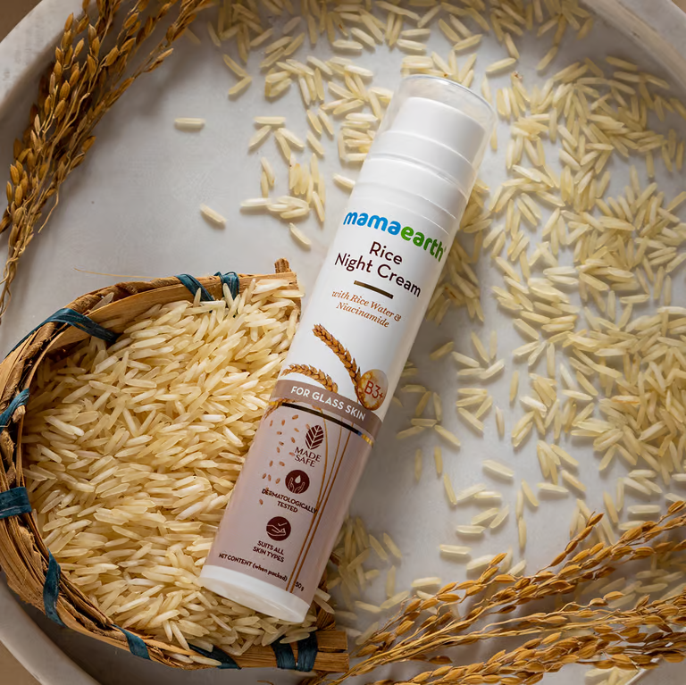 Mamaearth rice night cream with rice with rice
