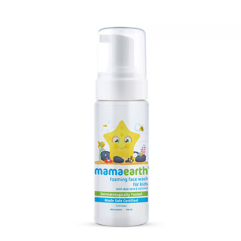 Mamaearth Foaming Face Wash For Kids With Aloe Vera & Coconut For Gentle Cleansing - 150 ml