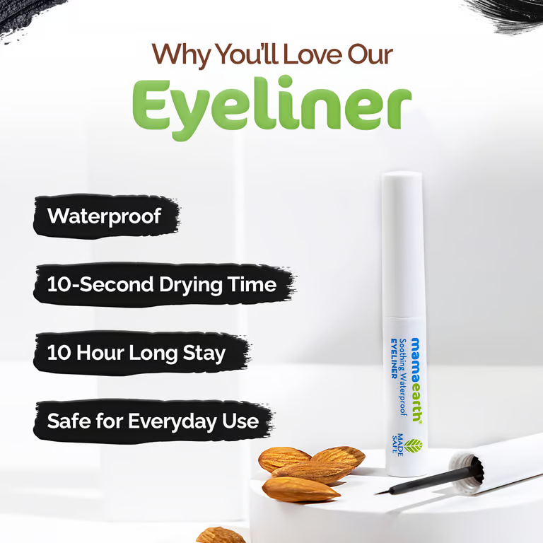 Mamaearth Soothing Waterproof Eyeliner with Almond Oil & Castor Oil for 10 Hour Long Stay - 3.5 ml