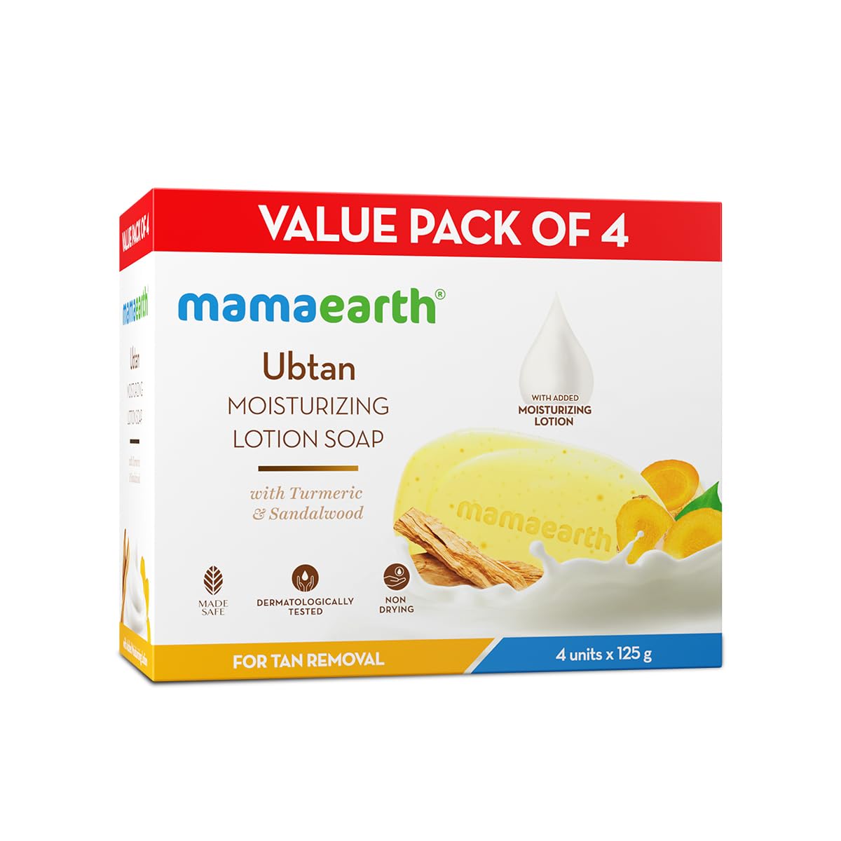 Mamaearth Moisturizing Lotion Soap (Pack of 125g x 4)