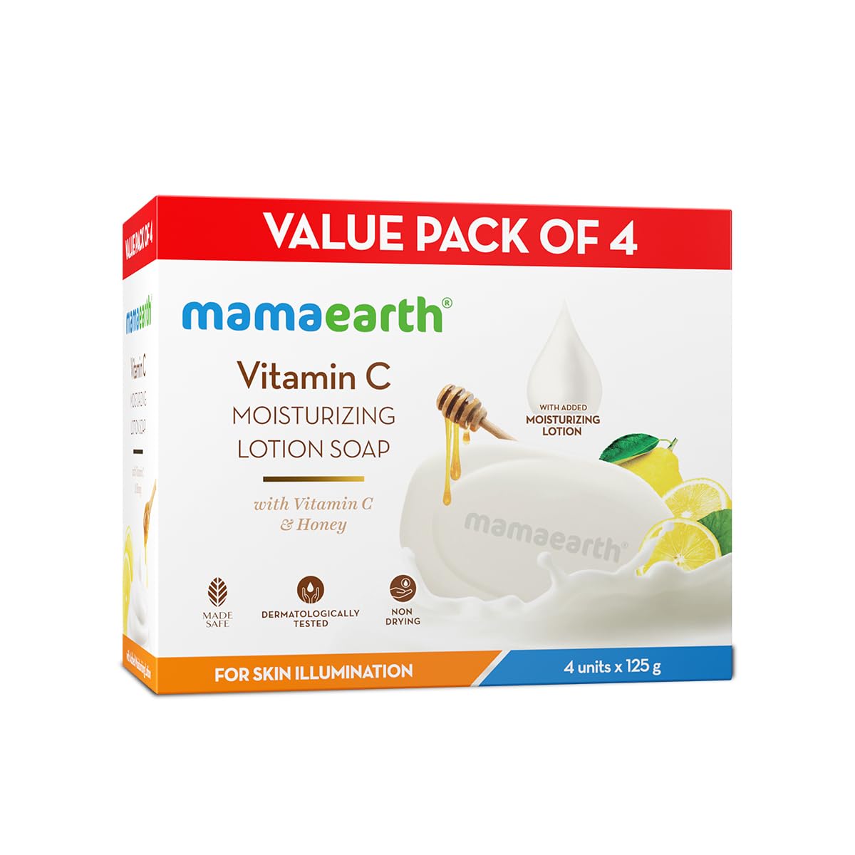 Mamaearth Moisturizing Lotion Soap (Pack of 125g x 4)