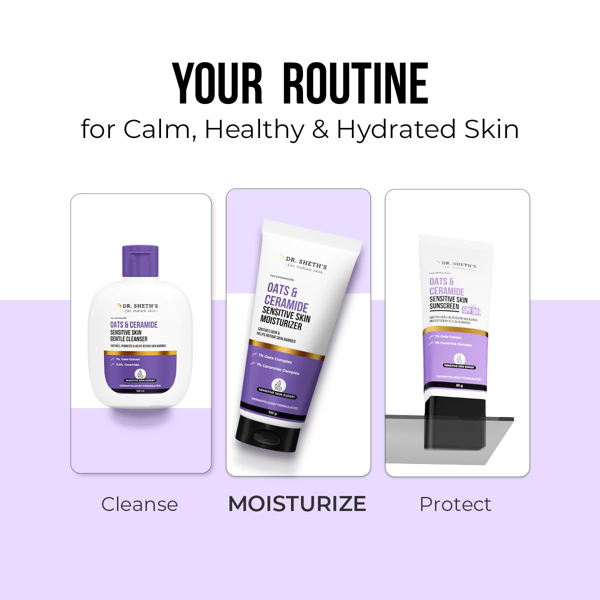 Dr. Sheth's Oats & Ceramide Sensitive Skin Moisturizer | 100g