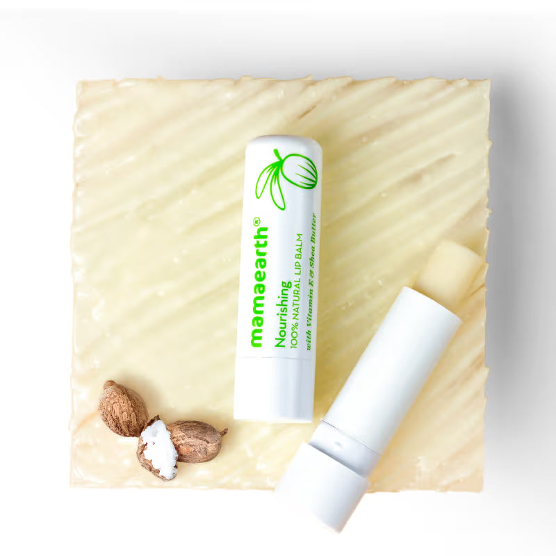 Mamaearth Nourishing 100% Natural Lip Balm with Vitamin E and Shea Butter for Soft & Supple Lips - 4 g
