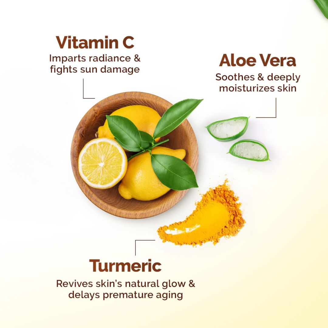 Mamaearth Vitamin C Glow Brightening Duo (VIT C Face Wash 100 ml + VIT C Oil-Free Moisturizer 80 g)