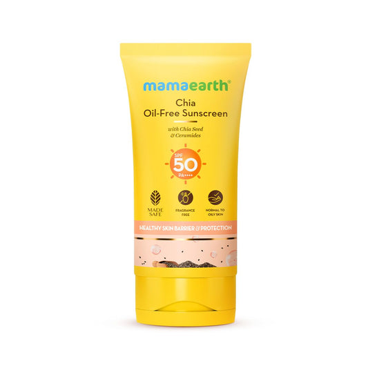 Mamaearth Chia Oil-Free Sunscreen | Hydrated Glow & Sun Protection | For Normal to Oily Skin | 50g