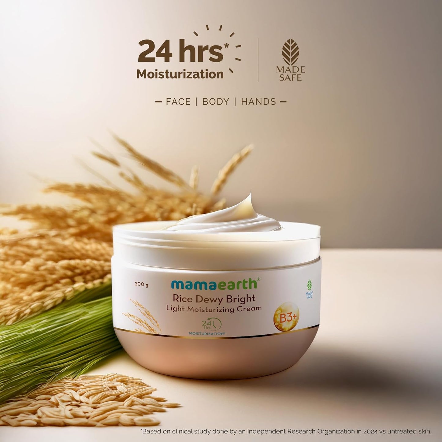Mamaearth Rice Dewy Bright Light Moisturizing Cream 200g