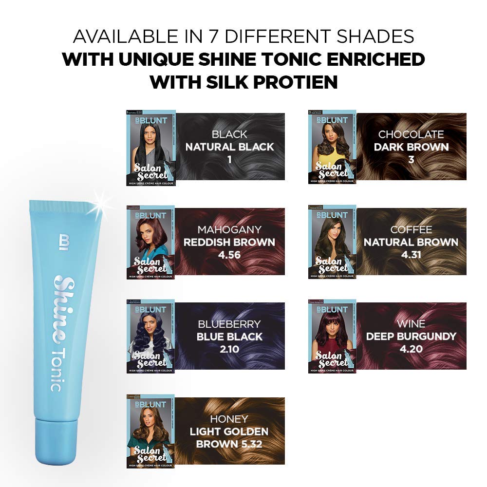 BBlunt Salon Secret High Shine Creme Hair Colour 50ml+50ml+8ml