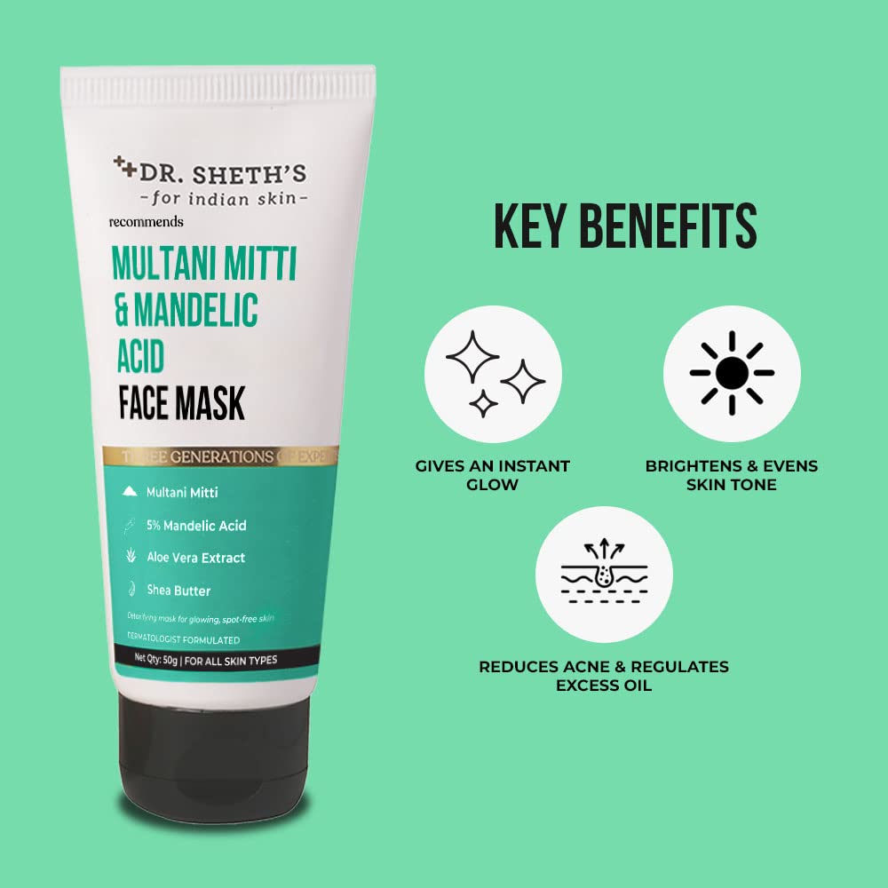 Dr. Sheth's Multani Mitti & Mandelic Acid Face Mask - 50G