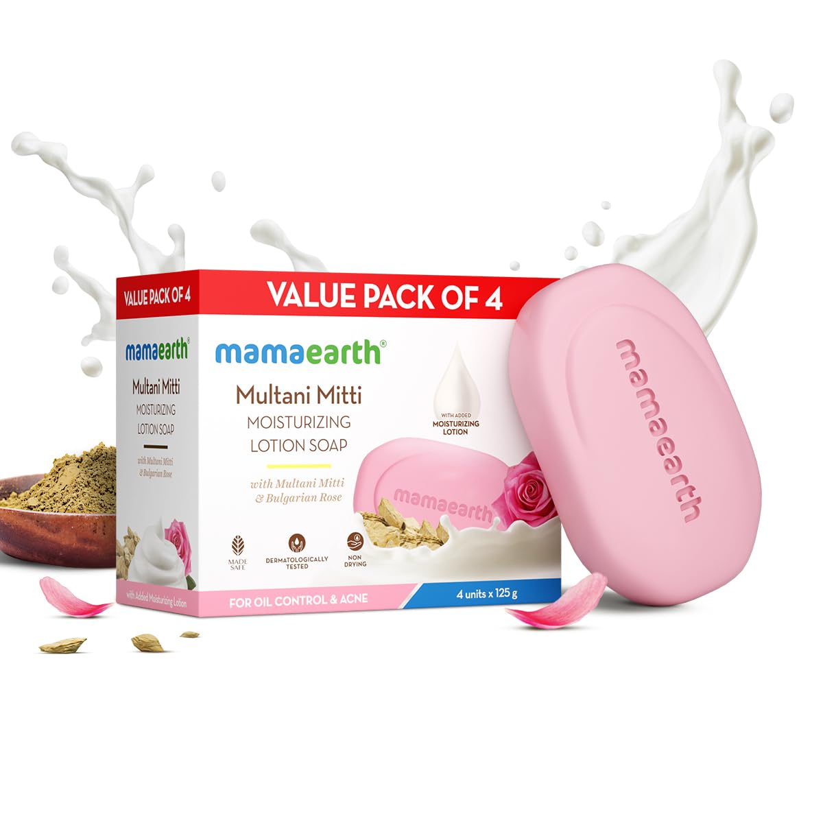 Mamaearth Moisturizing Lotion Soap (Pack of 125g x 4)