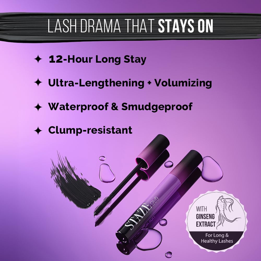 Staze 9to9 All Eyes on You Tubing Mascara | Smudgeproof & Waterproof - 5ml