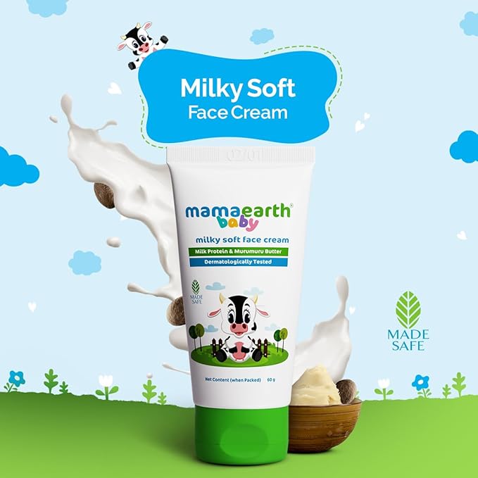 Mamaearth Milky Soft Natural Baby Face Cream for Babies (60 ml)