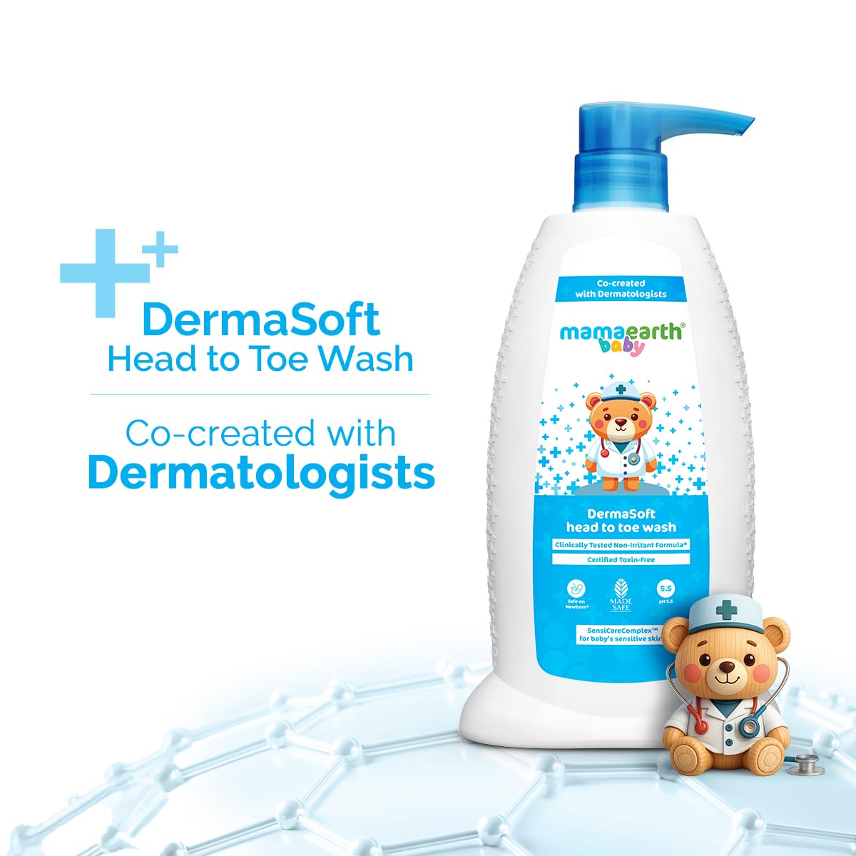 Mamaearth Baby DermaSoft Head to Toe Wash for Baby's Sensitive Skin (250 ml)