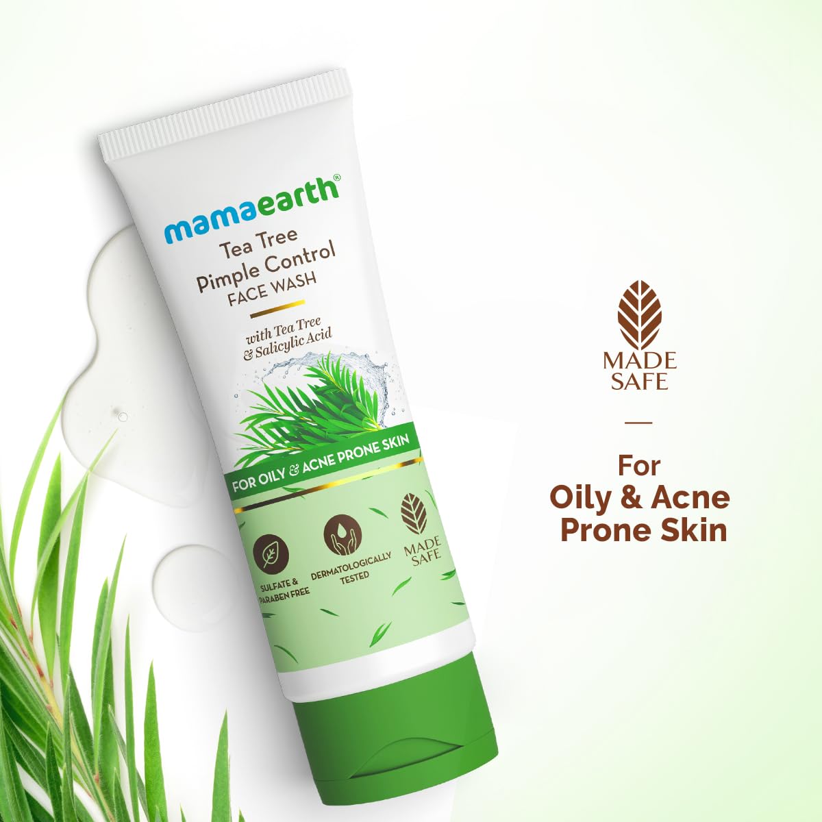 Mamaearth Tea Tree Pimple Control Face Wash For Oily & Acne-Prone Skin (100ml)